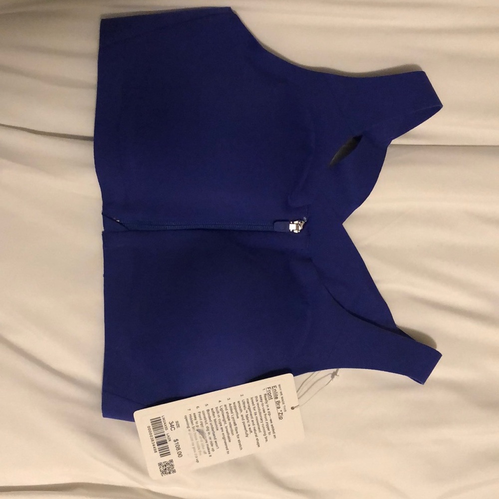 Lululemon Enlite Bra Zip Front Size 34C NWT